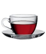 Pasabahce Basic - kop & schotel - 23,8 cl - Set van 6