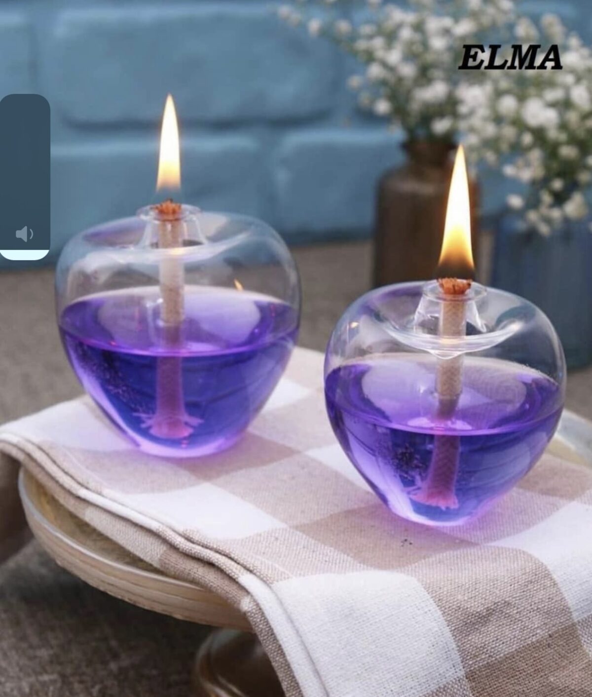 Elma Kandil Borosilicaat - Inclusief Lila Brandstof - Set van 2 – Bild 1