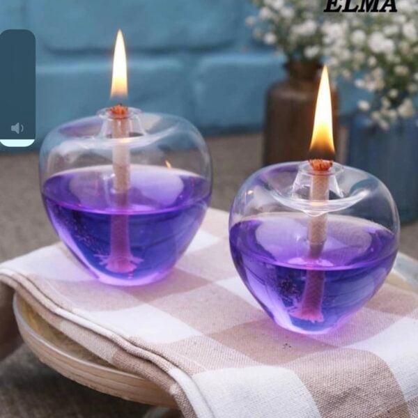 Elma Kandil Borosilicaat - Inclusief Lila Brandstof - Set van 2