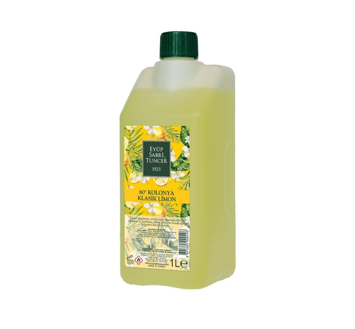 Eyźp Sabri Tuncer - Klasik LimonĘ - Koruma Kilitli Kapak - Cologne 1 liter - Görsel 1