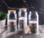 Gonul - Glazen Voorraadpot met Houten Deksel - 1000 ML - 1 St