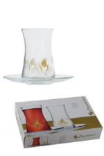 Pasabahce Lalezar - Theeglazen Met Onderzetter - Set van 6 – Bild 2