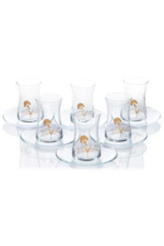 Pasabahce Kayla - Turkse Theeglazen Met onderzetters - Set van 6 - 160 ML
