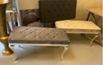 Ekselans Bankjes - Rvs met Zwart kleur Velvet Stof - 100cm x 45cm x 52 cm
