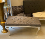 Ekselans Bankjes - Rvs met Zwart kleur Velvet Stof - 100cm x 45cm x 52 cm - Image 2
