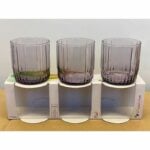 Pasabahce Leia - Paarse Waterglas/Waterglazen - 265 ML - Set van 3