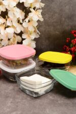 Pasabahce Pudding Đ Glazen Vershoudbak Met Deksel Đ Set van 4 Đ 310 ML – Image 2