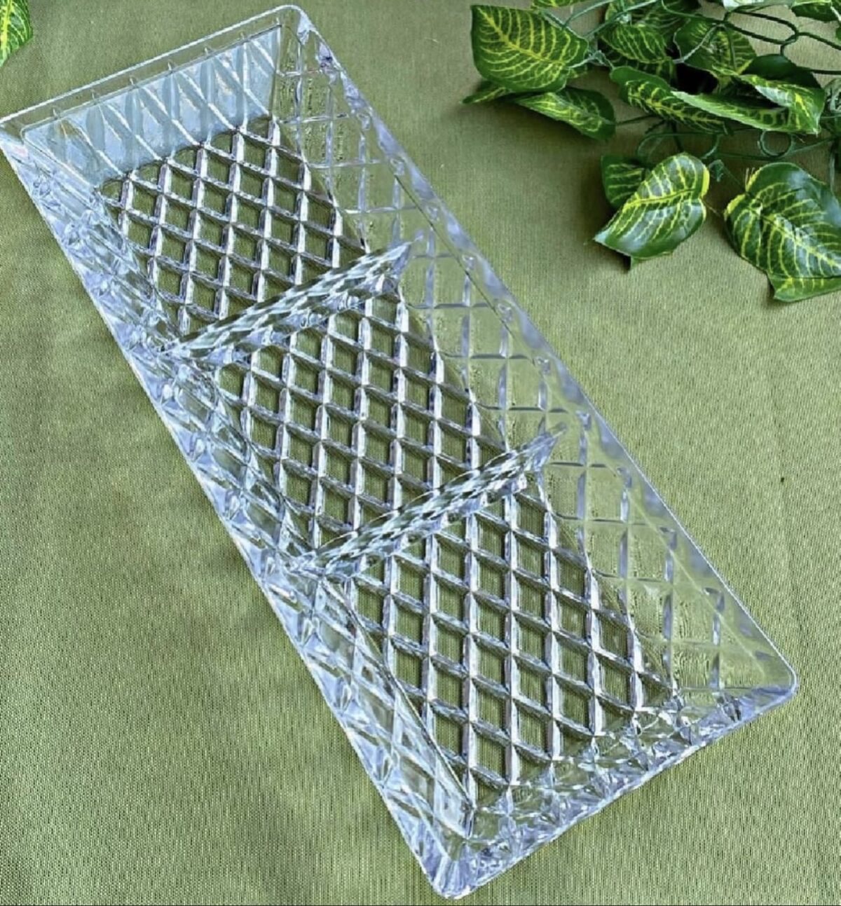 Handmade Kristal - Glazen Serveerbord - Diep - 3-delig - 39 x 15 cm – Image 1