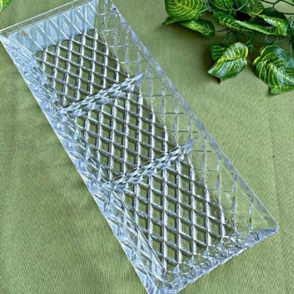 Handmade Kristal - Glazen Serveerbord - Diep - 3-delig - 39 x 15 cm