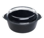 Borcam Graniet– Ronde Zwarte Ovenschaal Met Deksel – 3150 ML - Non Stick