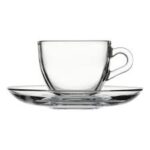 Pasabahce Basic Đ Set Espresso kopjes + Schoteltjes - Tźrk Kahve Fincan Takőmő Đ 90 ml Đ 12-delig