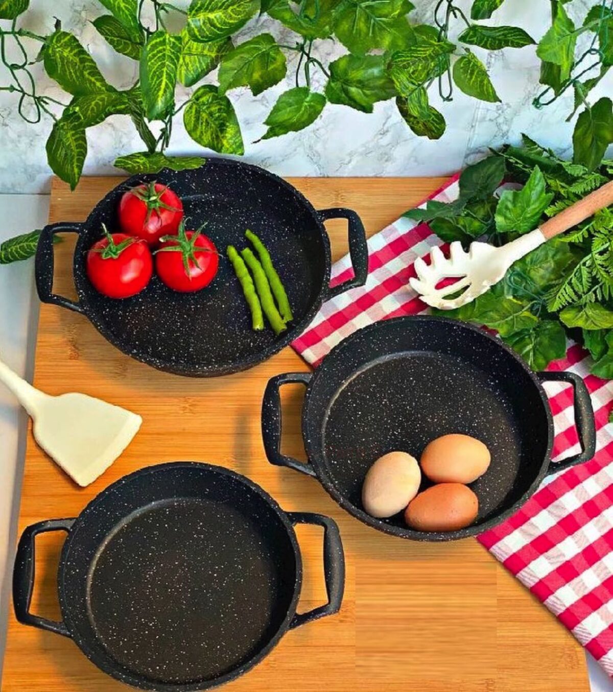 Bondy – Graniet Koekenpan– 20 CM - Zwart - Görsel 1