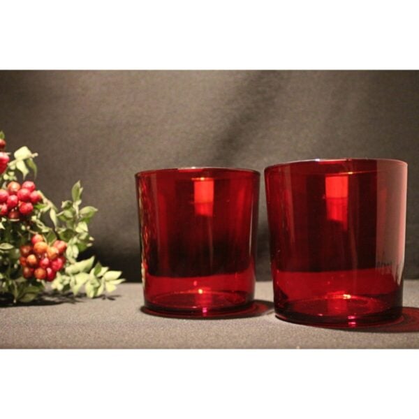 Pasabahce Bistro - Rode Glazen / Kaars Houder - Set van 6 - 380 ML