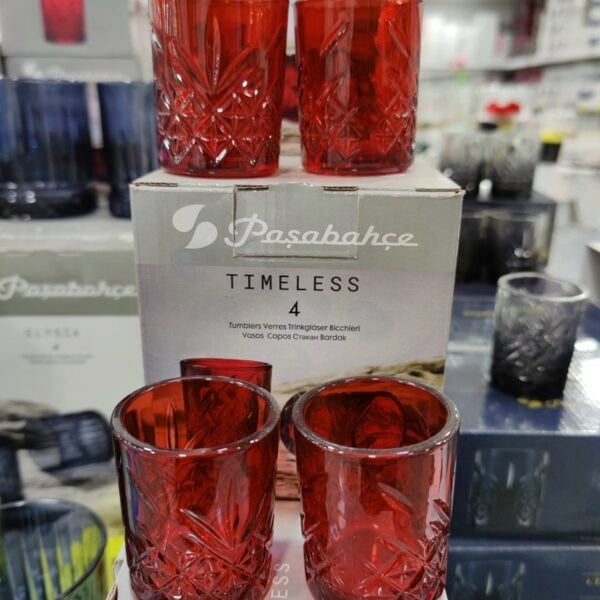 Pasabahce Timeless - Rode Shotglazen/ Kahve Yani - 62 ML - Set van 4