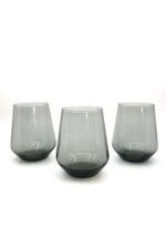 Pasabahce Allegra - Zwarte Waterglas/Waterglazen - 425 ML - Set van 3