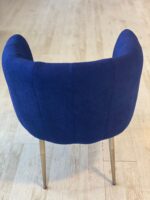 Teddystof Stoel - Metalen Poten - Blauw - Görsel 3