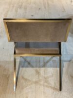 Elegante Fluwelen Stoel - Metalen Poten - Lichtbruin - Görsel 3