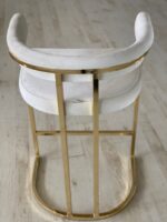 Barkruk Gladys - Wit/Goud - Fluweel - Image 3