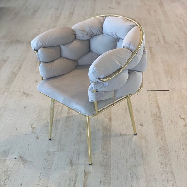 Wavy Fluwelen Stoelen - Metalen Poten - Beige
