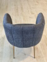 Teddystof Stoelen - Metalen Poten - Grijs - Görsel 3