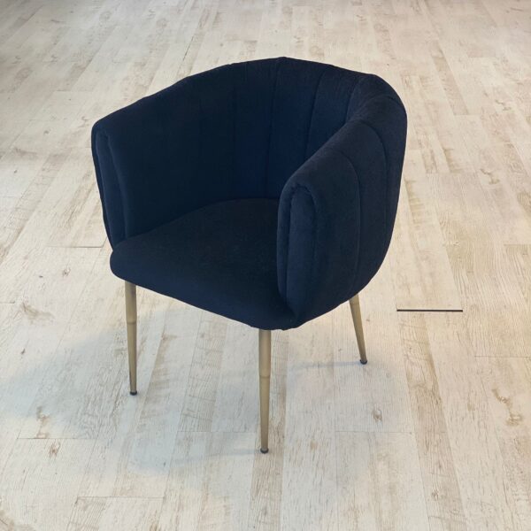Teddystof Stoelen - Metalen Poten - Zwart