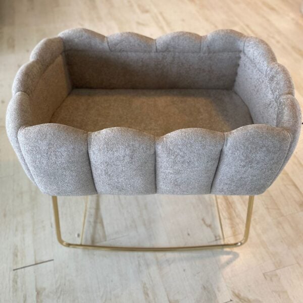Luxe Schelpen Baby Wieg - Teddystof Met Metalen Poten - Lichtbruin