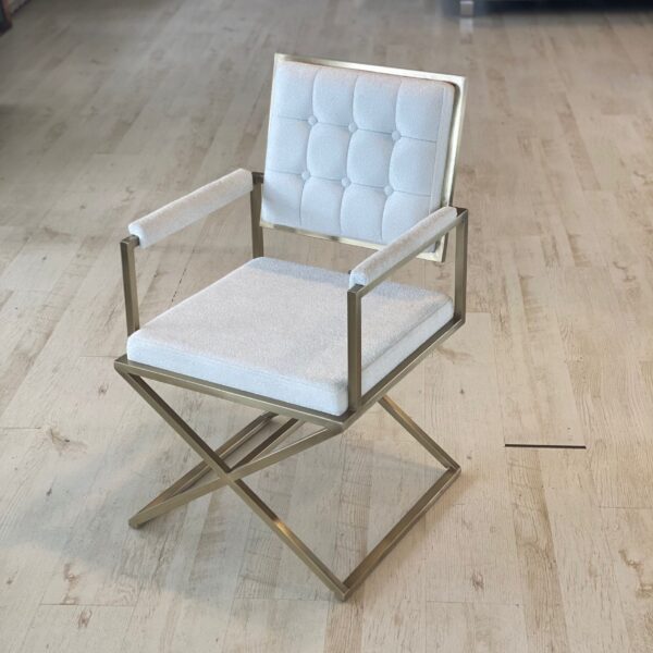 Elegante Witte Fauteuil - Teddy Stof -  Metalen Poten - Wit