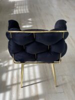 Wavy Fluwelen Stoelen - Metalen Poten - Zwart - Görsel 3