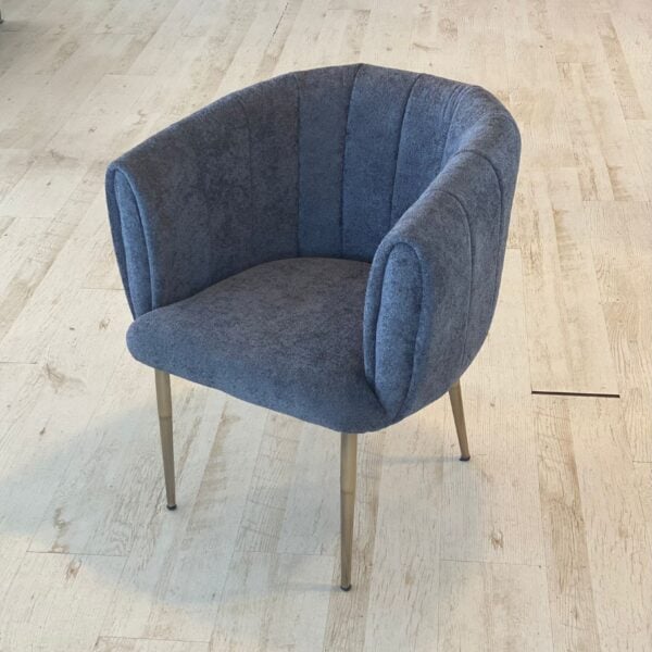Teddystof Stoelen - Metalen Poten - Grijs