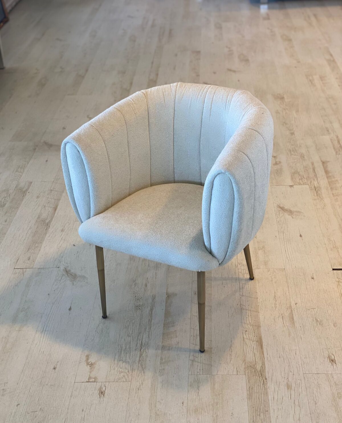 Teddystof Stoelen - Metalen Poten - Wit - Image 1