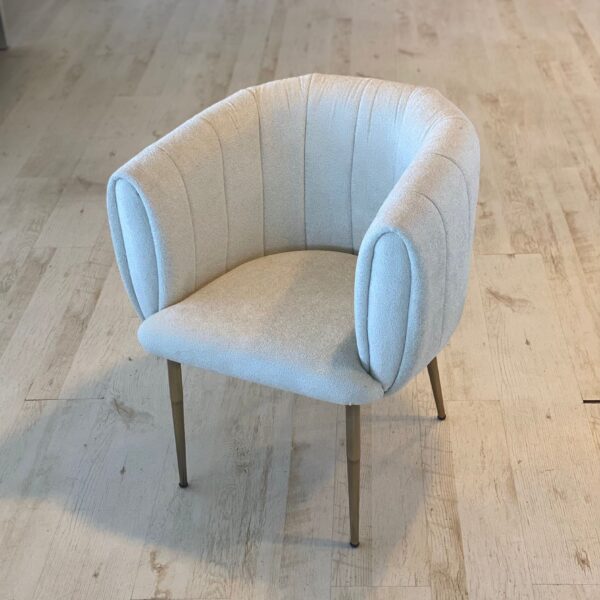 Teddystof Stoelen - Metalen Poten - Wit