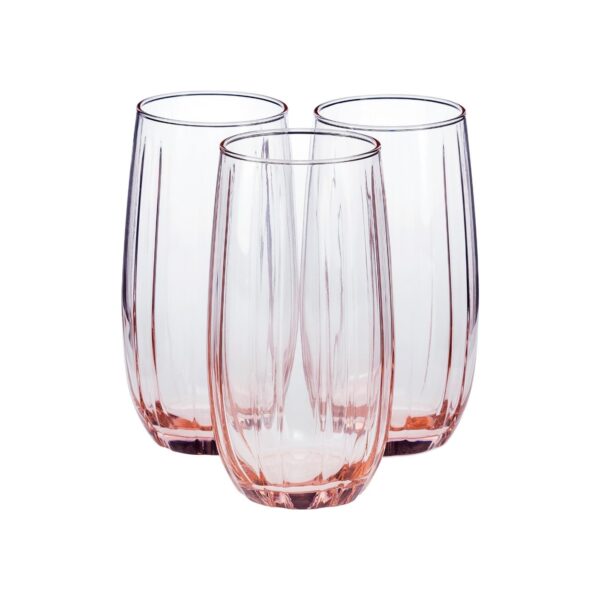 Pasabahce Linka - Roze Longdrinkglazen - 500 ml - Set van 3
