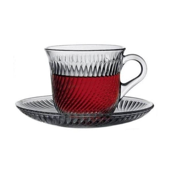 Pasabahce Marmara - Theeglazen Met Schoteltjes - Set van 6 - 180 ml