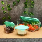 Pasabahce Snowbox - Vershoudbak Met Blauwe Deksel - Set van 3 – Image 2