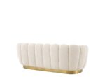 Luxe Schelpenbank - Teddystof - Met Gouden Poot - Beige - 75 x 228 cm – Image 3