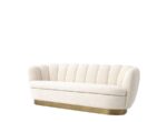 Luxe Schelpenbank - Teddystof - Met Gouden Poot - Beige - 75 x 228 cm – Image 2