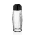 Q-Lux - Glazen Voorraadpot Met Draaiende Deksel - 1600 ml - Zwart - 28 cm Hoog