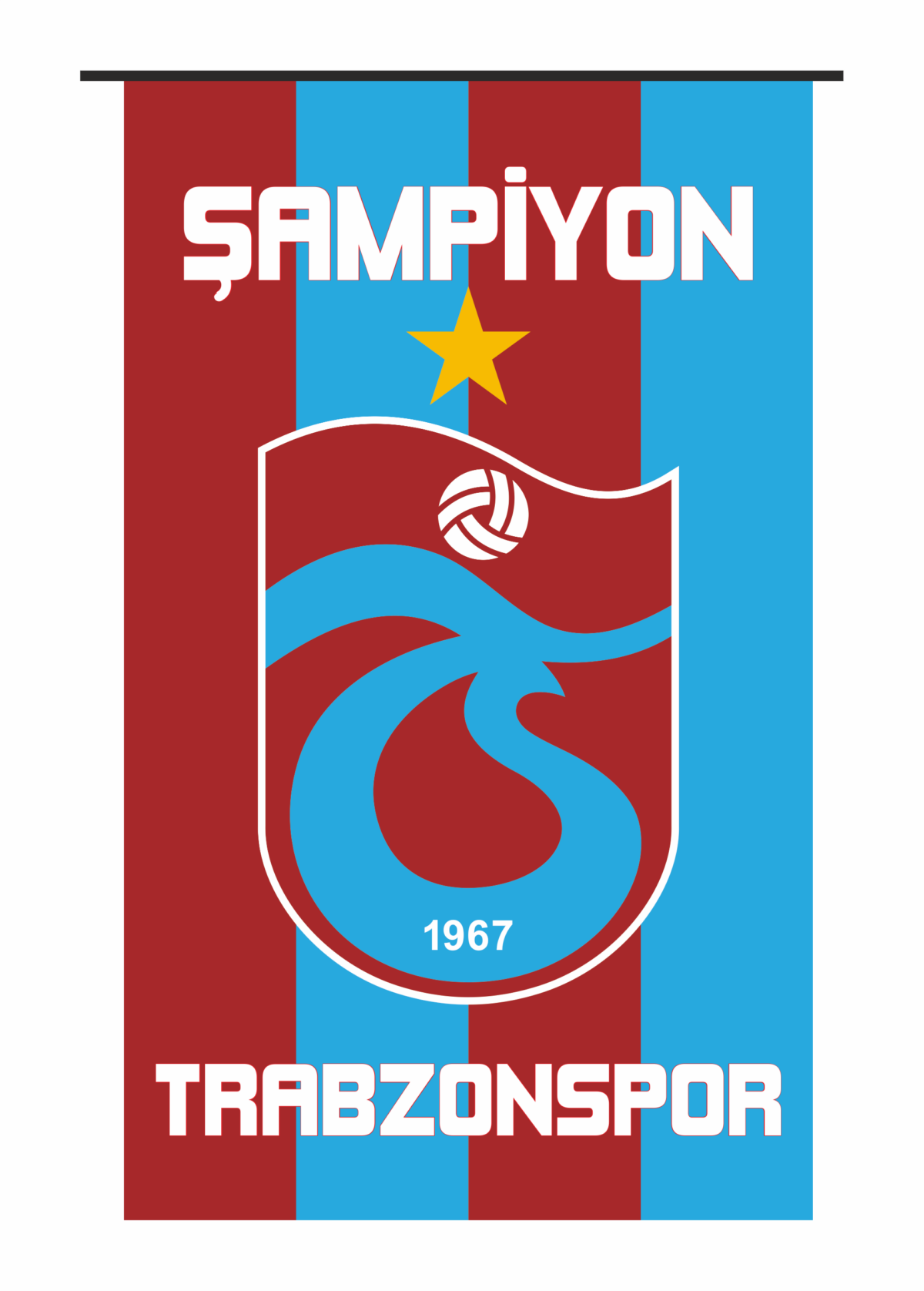 Trabzonspor Vlag - 92 cm x 126 cm - Zonder Stok - Image 1