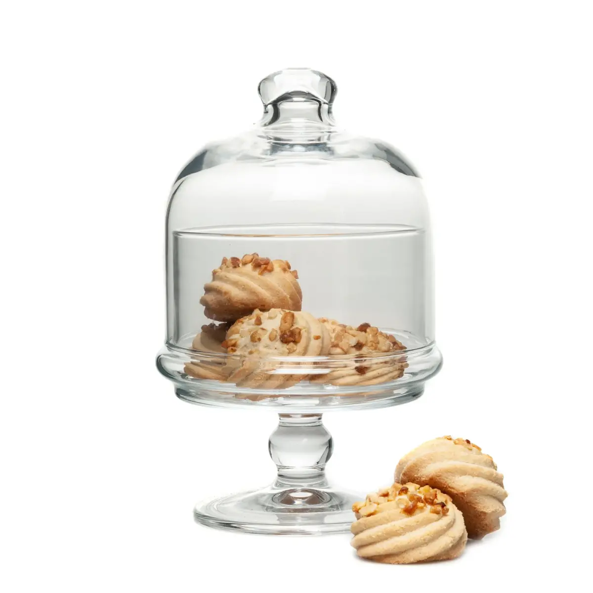 Pasabahce Mini Patisserie - Glazen Voorraadpot Op Voet - Met Stolp - Snoeppot - 500 ml - Image 2