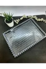 Ekselans - Kristal Kralen Dienblad - Plexi - 27 cm x 20 cm - 1 Stuk - Görsel 2