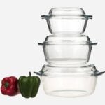 Borcam – Ronde Ovenschalen – Met deksel – Set van 3