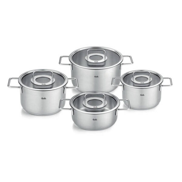 Fissler® Pure Collection - RVS Pannenset met Glasdeksels - 4-Delig