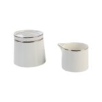 Bricard Lunel - Porseleinen Suiker & Melk Set - Met Zilveren Rand - Set van 2 - Görsel 4
