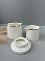 Bricard Lunel - Porseleinen Suiker & Melk Set - Met Zilveren Rand - Set van 2 - Görsel 2