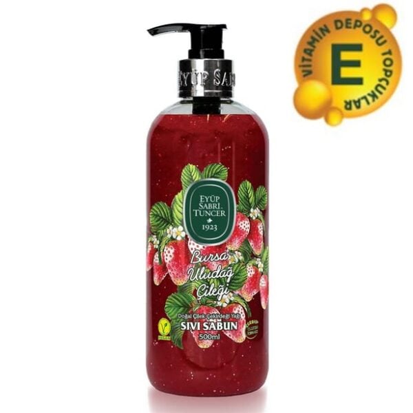 Eyüp Sabri Tuncer – Bursa Uludag Cilegi/ Aardbei Handzeep – 100% Vegan – Gluten Vrij – 500 ML
