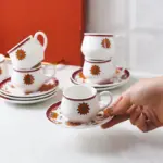 Karaca Hatayi - Porselein - Espressokopjes met Onderzetters - 12-Delig - 90 ml - Afbeelding 5