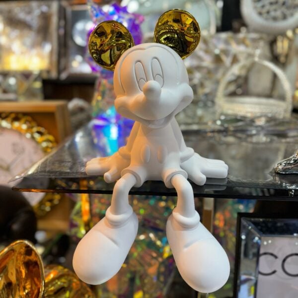 Ekselans - Mickey Standbeeld - Accessoire - Met Gouden Oren - Kinderkamer Decor - 48 cm