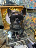 Ekselans Franse Bulldog - Matzwarte Standbeeld - Decoratie - 39 cm x 49 cm