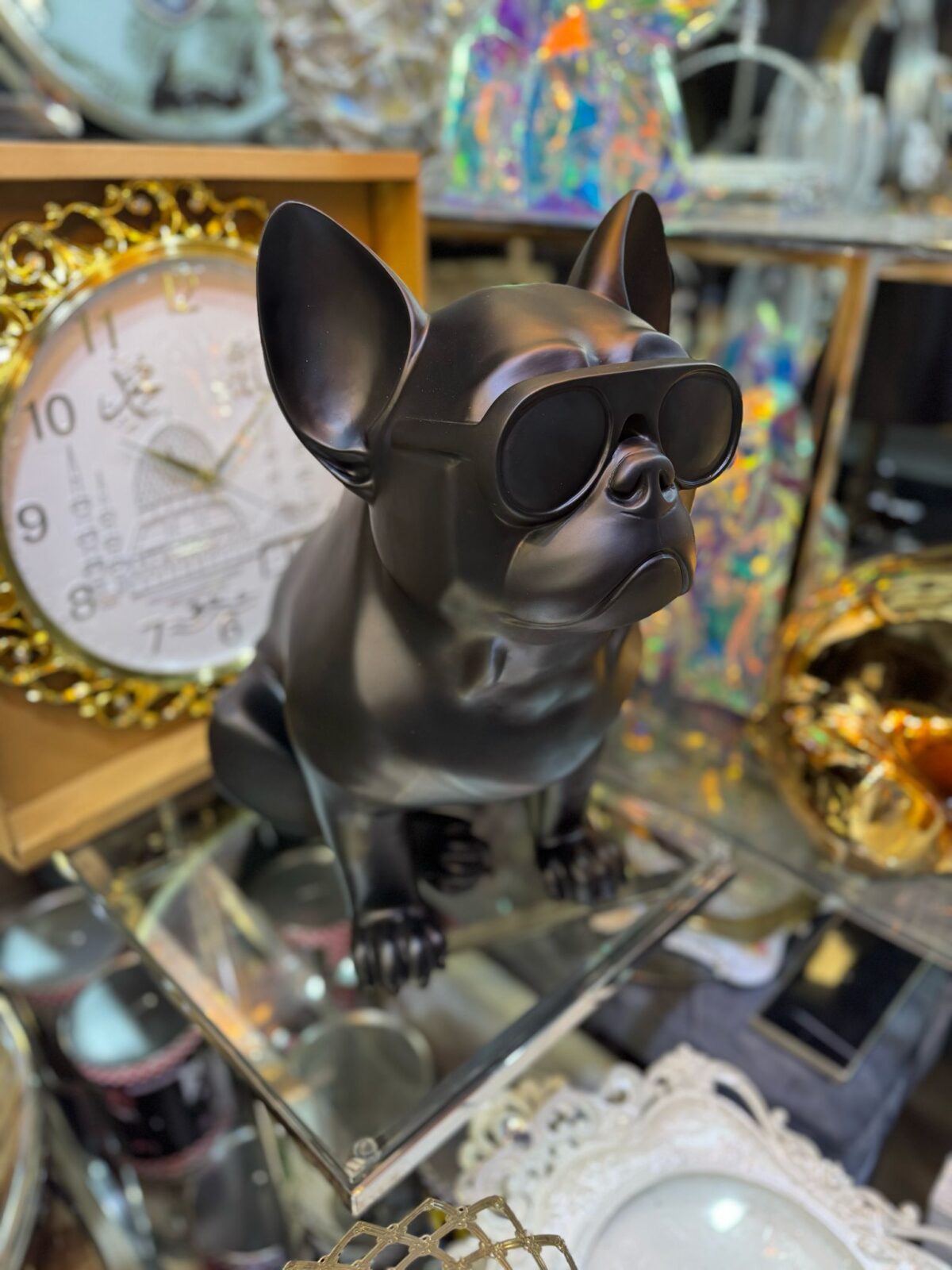 Ekselans Franse Bulldog - Matzwarte Standbeeld - Decoratie - 39 cm x 49 cm - Image 2