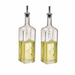 Pasabahce Homemade 80350- Oliefles / Azijnfles Met Schenktuit - Glas - Set van 2 - 345 ml